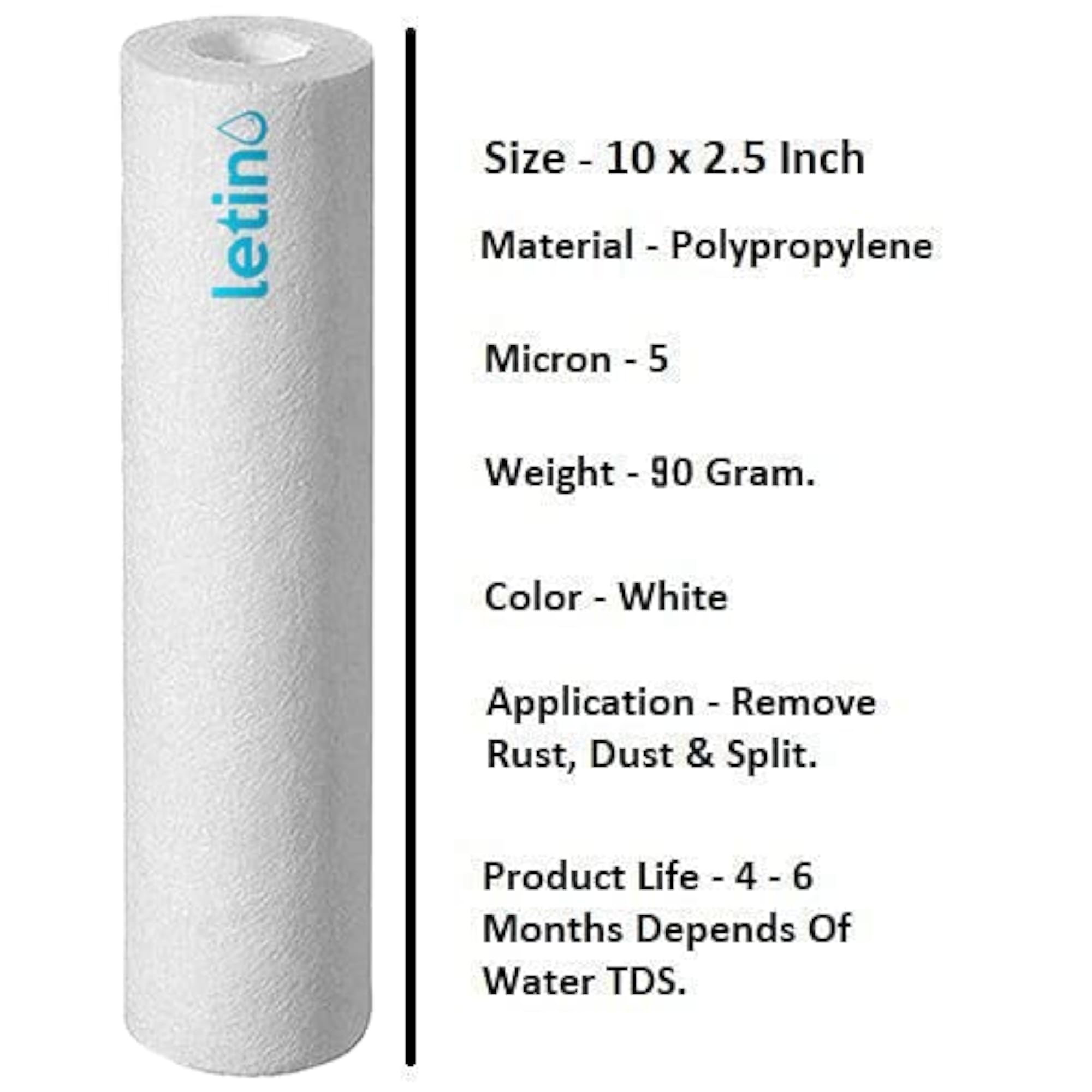 8 Pieces 5 Micron PP Spun Filter Set for RO Purifiers